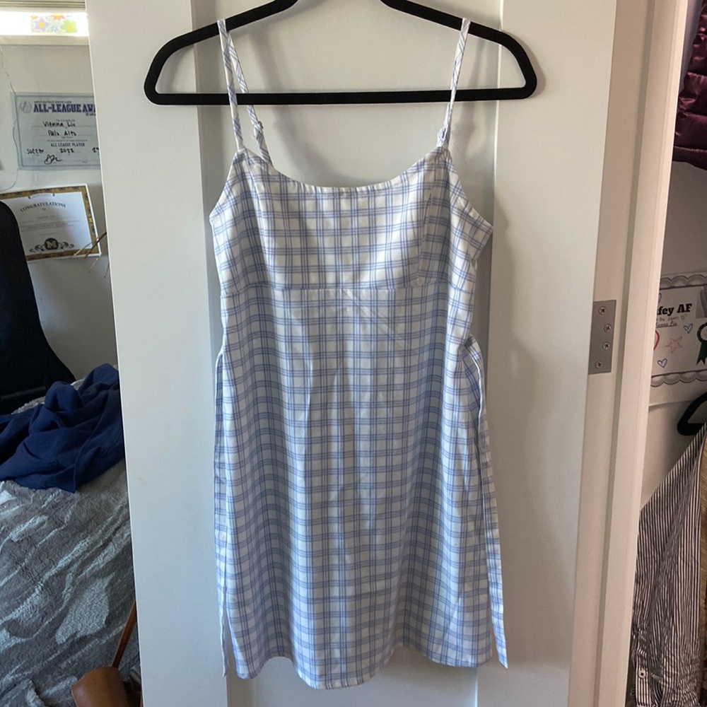 Blue and white brandy dress